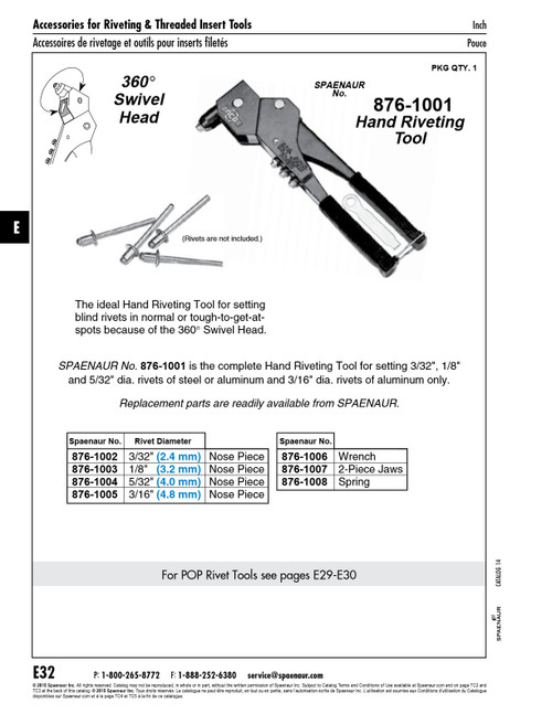 Nose Piece For #876-1001 1/8"   876-1003