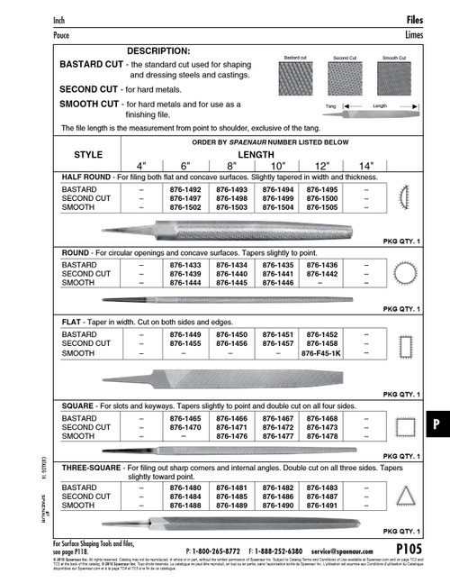 8 Inch Second Cut Half Round File No Handle 8" Steel Grey   876-1498