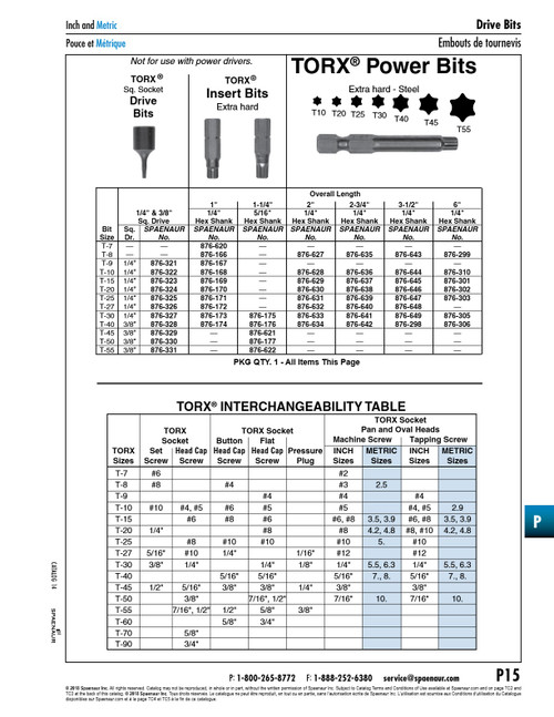Screw Bit Torx T40 1-1/4 X 5/16 Alloy Steel Extra Hard (Grey)   876-176