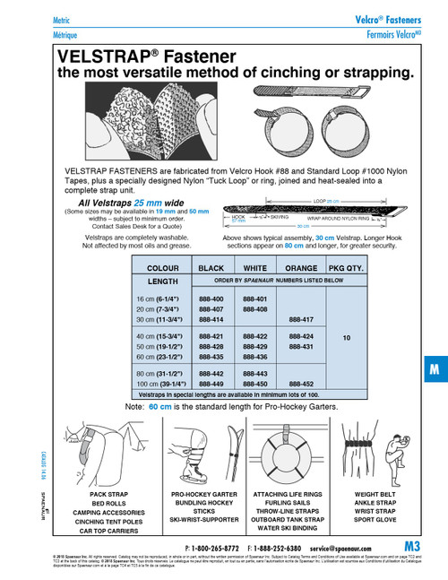 Velstrap Fastener - Orange 25 Mm X 40 Cm Nylon Orange Colour   888-424