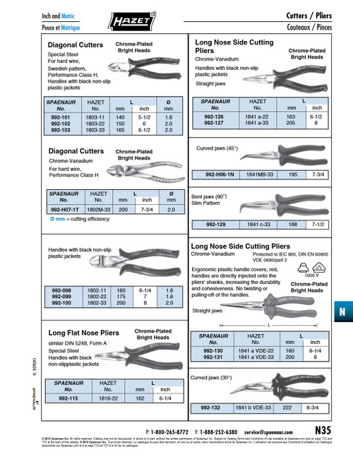 Diagonal Cutter-Swedish Pattern- For Hard Wire 140Mm/5 1/2" Lg Special Steel Chrome Plated Polished Heads Black Plastic Handles   992-101