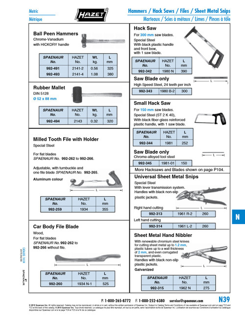 Car Body File Holder Adjustable (With 1 Flat Coarse Cut Blade) For Flat 350Mm Lg File Blades Special Steel   992-259