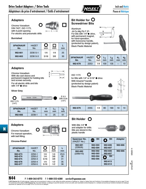 1/4" Hex Drive Screwdriver Bits For Slotted Screws 0.8 X 5.5 X 25 Mm Special Steel Steel Grey   992-594