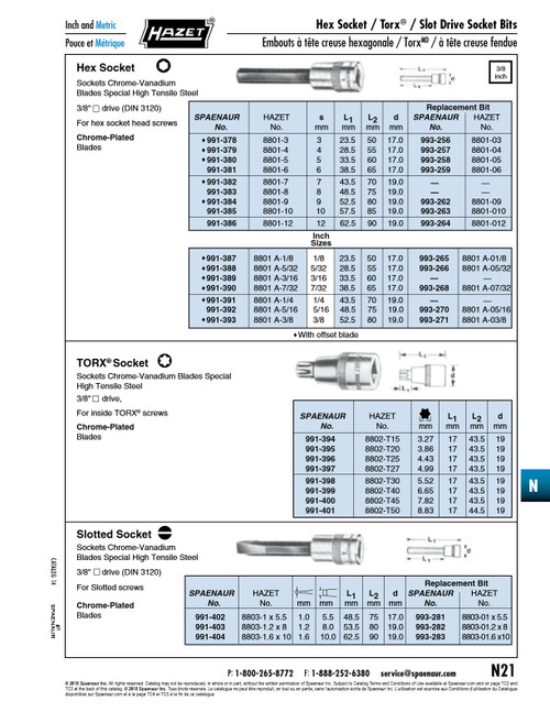 Spare Bit For Socket 8801-4 4 Mm Special Steel Steel Grey   993-257