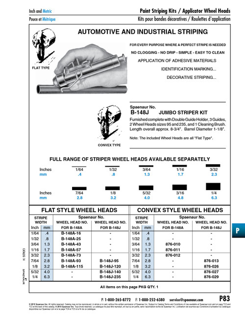 Wheel Heads For B-148A Striper 1/64" Stripe Steel   B-148A-16