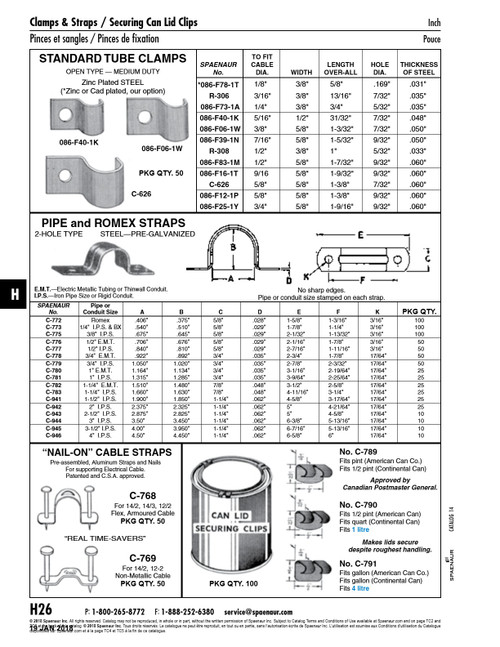 Can Lid Securing Clip Fits Pt (American) & 1/2 Pt (Cont Can)    C-789
