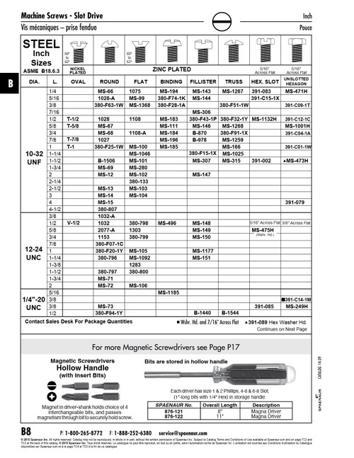 Machine Screw Truss Slot Head #10 - 32 Unf X 1" Low Carbon Steel Zinc Plated Ansi B18.6.3-1972   MS-166
