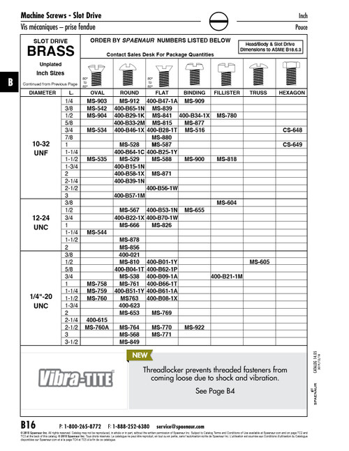 Machine Screw Round Slot Head 1/4"-20 Unc X 1" Lg Brass Plain Finish Ansi B18.6.3-1972   MS-761