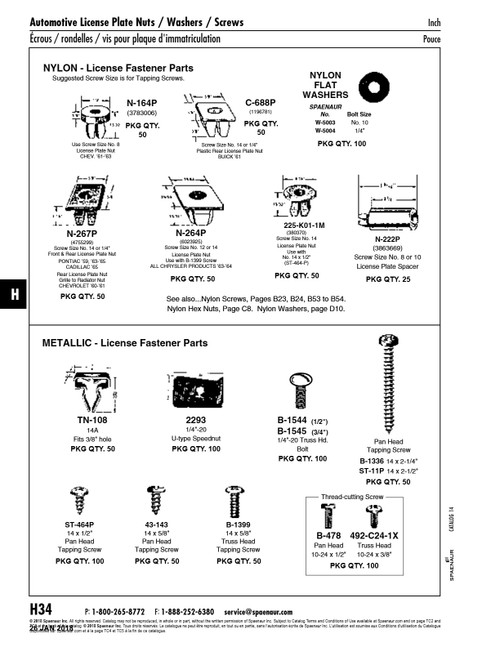 Nylon Expansion Nut #14 Screw - 0.370/.375" Hole Size Panel Range 0.062/0.120" Nylon Natural   N-267P