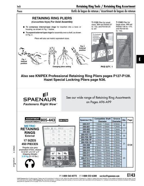 Convertible Plier For Small Size Internal Or External Retaining Rings Steel   T-1120