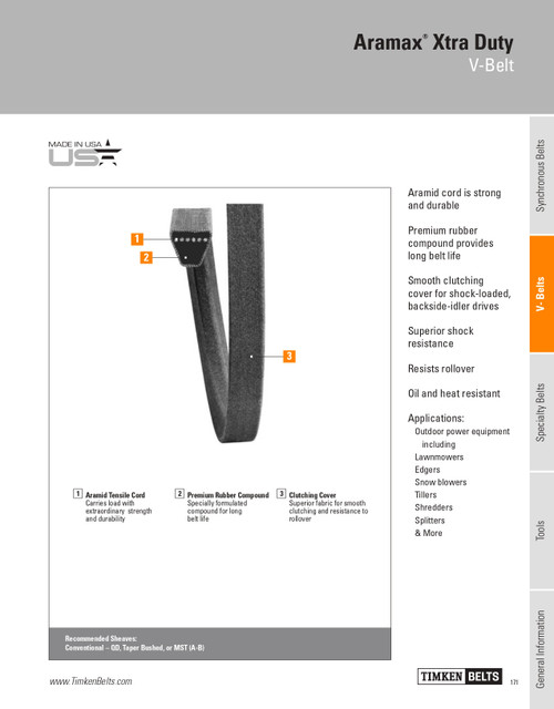 Aramax® Xtra Duty V-Belt   3L230K