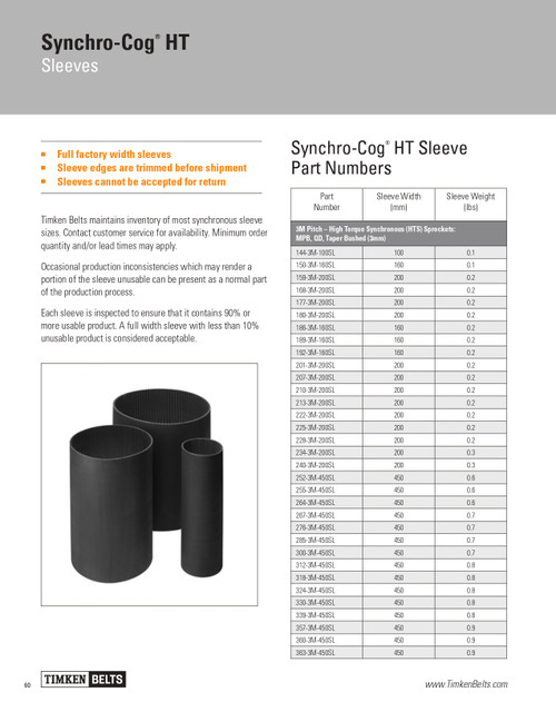 Synchro-Cog® HT Sleeved Timing Belt   201-3M-380SL