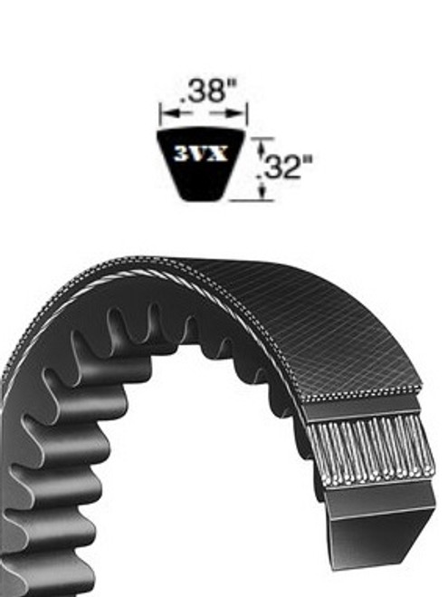 3/8" Cogged Deep Wedge V-Belt 3VX315