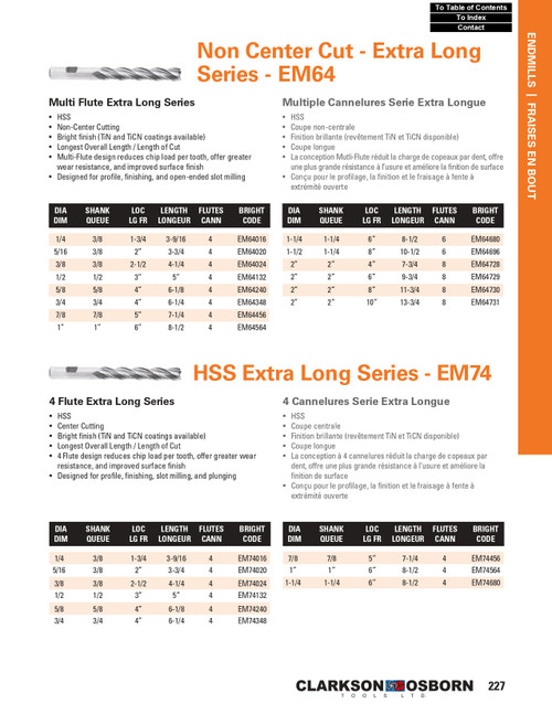1/2" HSS 4 Flute Extra Long End Mill   EM64132