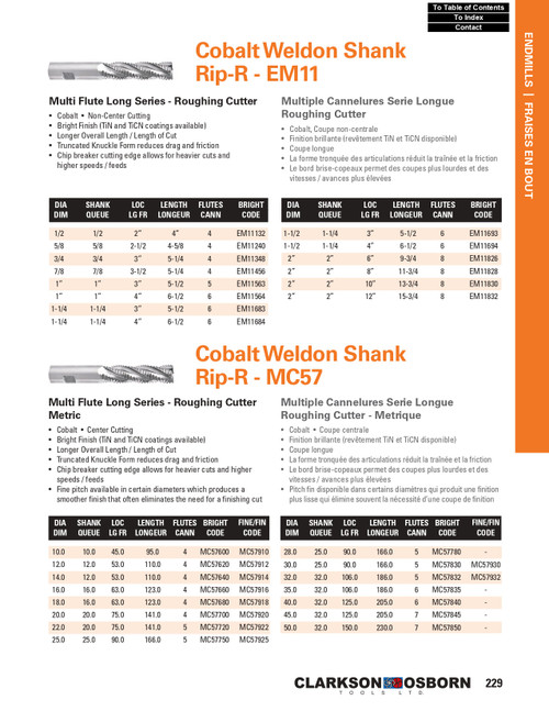 2" Cobalt 8 Flute Long Roughing End Mill   EM11826