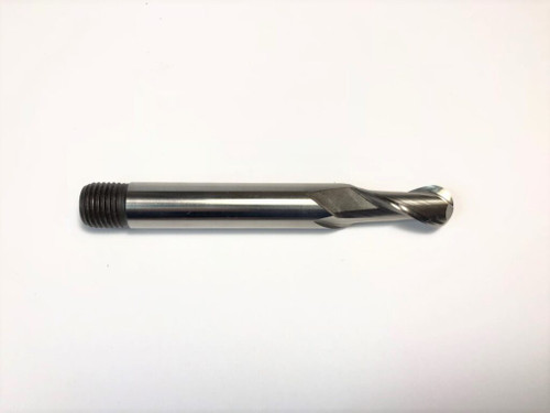1-1/2" TiN Coated HSS 2 Flute Long Threaded Shank Ball Nose End Mill   MC08132T