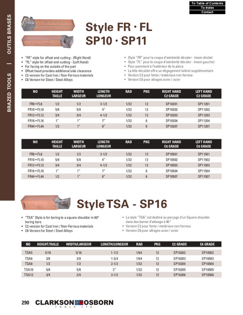 1/2 x 1/2 x 3-1/2" Style-FL C6 Grade Carbide Brazed Tool   SP11501