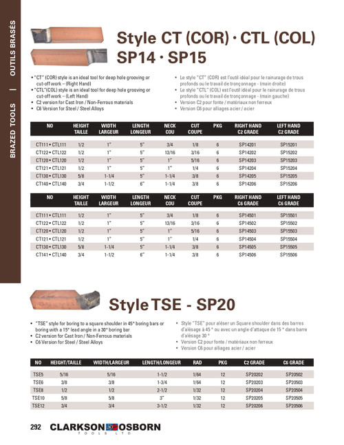 1/2 x 1 x 5" Style-CTL C6 Grade Carbide Brazed Tool   SP15502