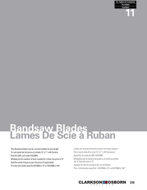 5/16" 10-TPI x  100' Carbon Hard Back Bandsaw Blade   HA71010