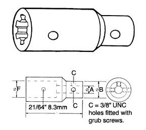 1-3/8"-6 Spline Female x 5/8" Round Female Shaft Set Screw Pump Shaft Adapter  PTO4981