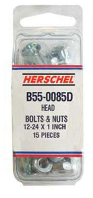 15 Pack #12-24 x 1" Round Head Splined Sickle Bolts w/Nuts  CUT01101-15