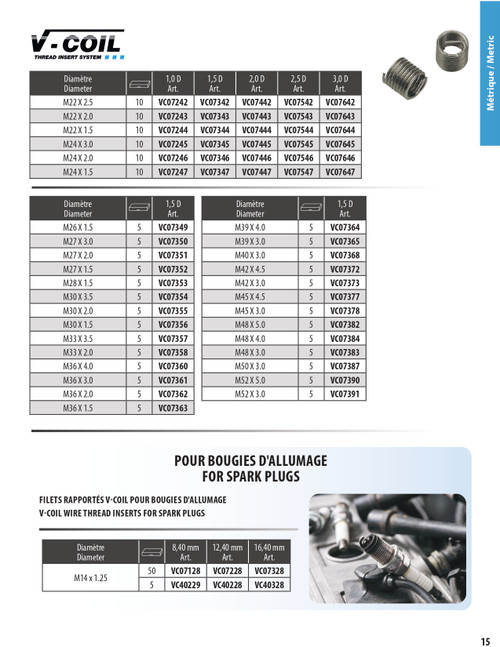 10 Pc. M24 - 3.0 x 2.0 D V-Coil® Threaded Inserts   VC07445