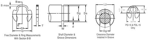 External SAE Phosphated Light Poodle Retaining Ring  POL-0031-PA