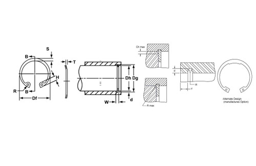 Internal SAE Phosphated Bowed Retaining Ring  BHO-0100-PA