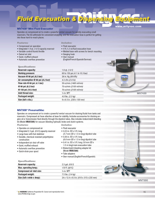 PneumatiVac Evacuator   MV7300