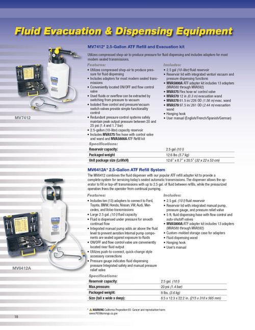 2.5-Gal ATF Refill & Evacuation Kit   MV7412