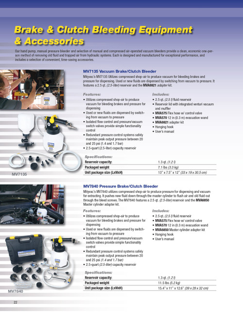 Pressure Brake/Clutch Bleeder   MV7840