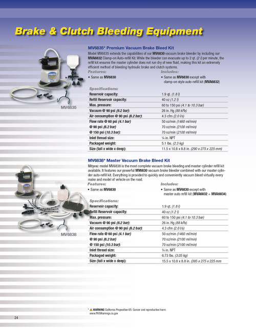 Premium Vacuum Brake Bleed Kit   MV6835