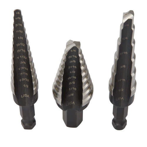 3 Pc. High Speed Steel Step Drill Bit Set   10502ZR