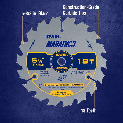 5 Pc. 5-3/8" 18T Marathon® Circular Saw Blade   14015