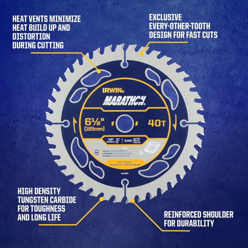 6-1/2" 40T Marathon® Carbide Circular Saw Blade   14023