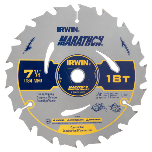 10 Pc. 7-1/4" 18T Marathon® Carbide Circular Saw Blade   24028