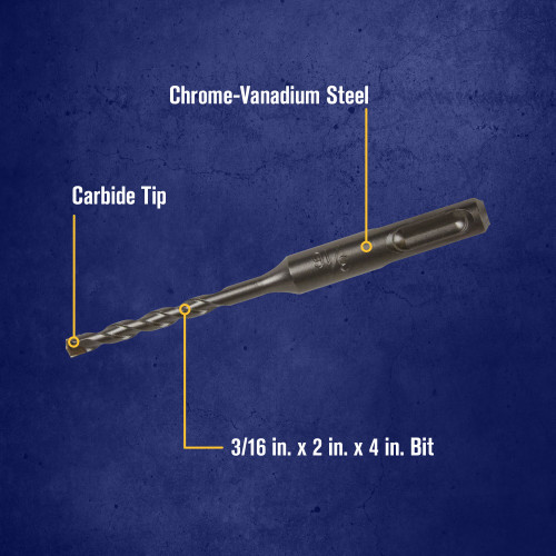3/16 x 2 x 4" SDS-Plus® Hammer Drill Bit   322003