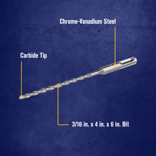 3/16 X 4 X 6" SDS-Plus® Hammer Drill Bit   322004