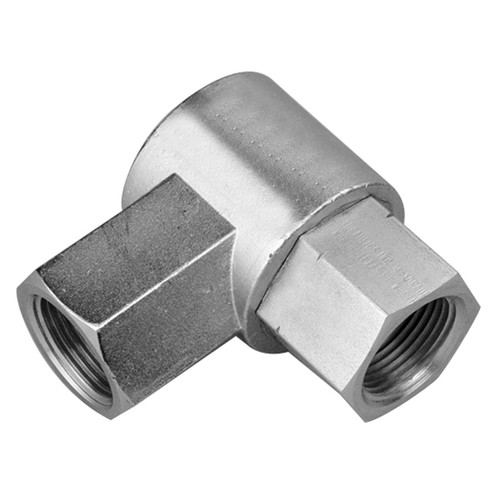 3/8 x 3/8" Steel Female NPT - Female NPT Live Swivel 90° Elbow  0898X-06-06