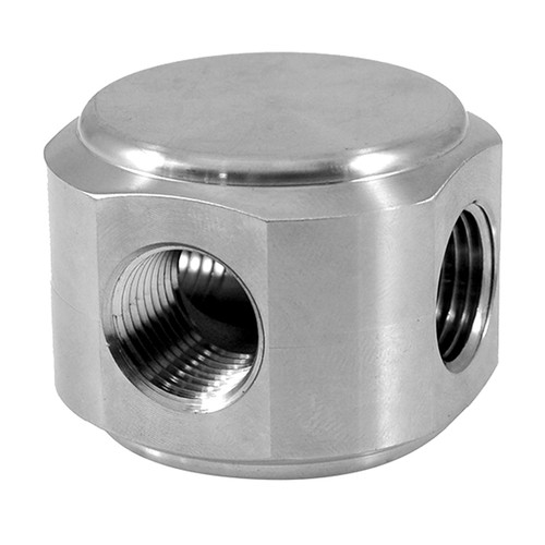 3/8 x 3/8 x 3/8" Stainless Steel Female NPT - Female NPT - Female NPT Water Blast Tee  08T88SS-15K-06-06
