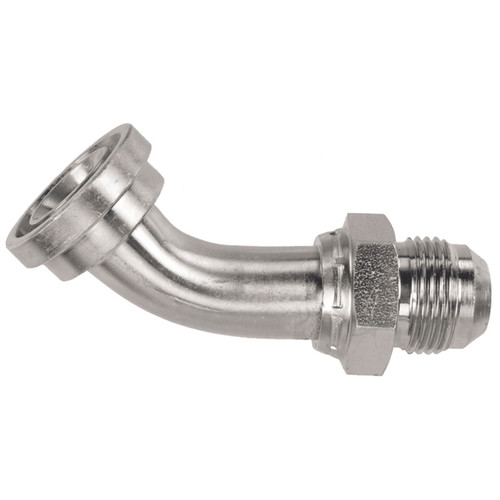 1-1/2 (2.38" Flange) x 1-1/4" Steel Code 61 Flange - Male 37° JIC 45° Elbow  0945-24-20