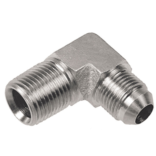 1/8 x 3/8" Steel Male NPT - Male 37° JIC 90° Elbow  1596-02-06