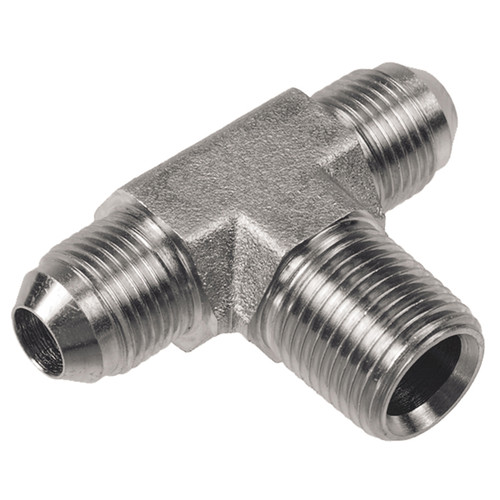 1/2 x 3/8 x 3/8" Steel Male NPT - Male 37° JIC - Male 37° JIC Tee  15T56-08-06