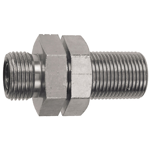 11/16"-16 x 11/16"-16 Steel Male ORFS - Male ORFS Bulkhead  93093BH-06-06