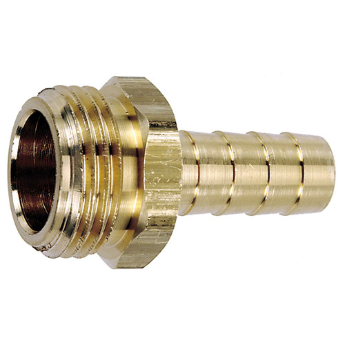 3/4"-11.5 x 5/8" Brass Male Water Hose - Hose Barb Connector  G36BM-063