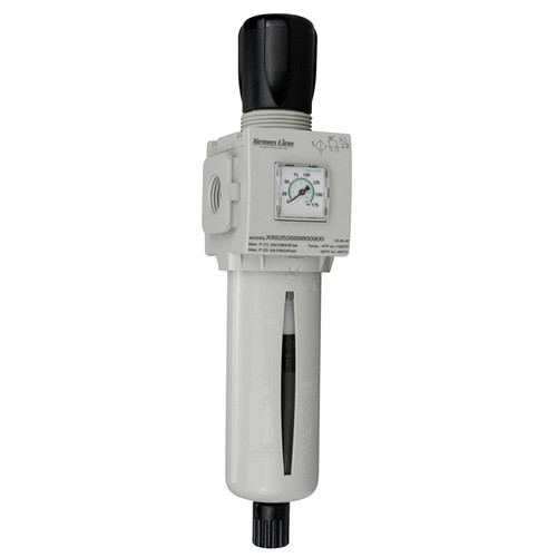 3/8" NPT Air Filter - Air Regulator w/ Polycarbonate Bowl  PR652-06