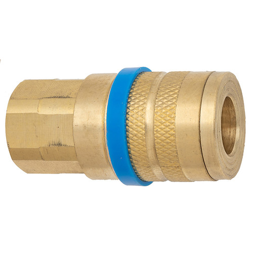 1/4 x 3/8" Brass Industrial Pneumatic Coupler - Female NPT   C20-23B