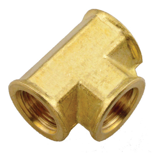 1/4 x 1/4 x 1/8" Brass Female NPT Tee   G08T88B-04-02