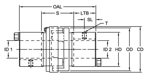 1-1/4" Shaft Lovejoy® Type RRC280 Jaw Style Coupling Half   RRC280-HUB ADAPTER-1-1/4-RSB