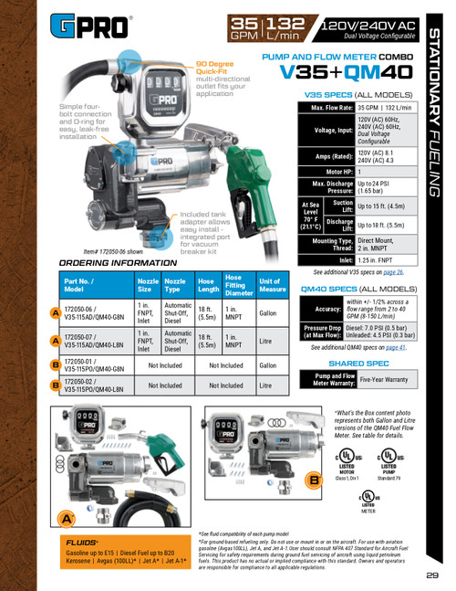 35 GPM 120V V35® Series Fuel Transfer Pump w/ Fuel Meter   172050-06